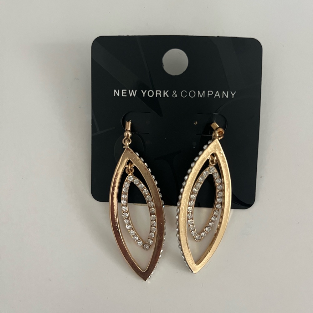 Gold and Silver Crystal Earrings